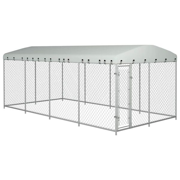 vidaXL koeraaed katusega 7,6 x 3,8 x 2,3 m
