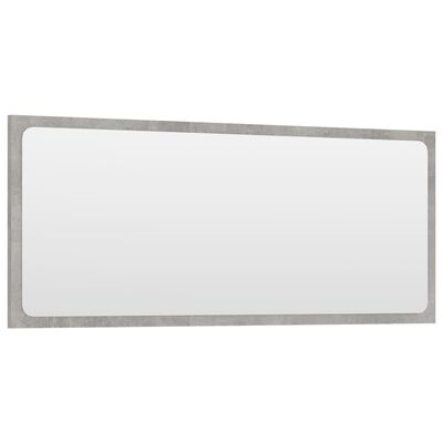 vidaXL vannitoa peegel, betoonhall, 90 x 1,5 x 37 cm, puitlaastplaat