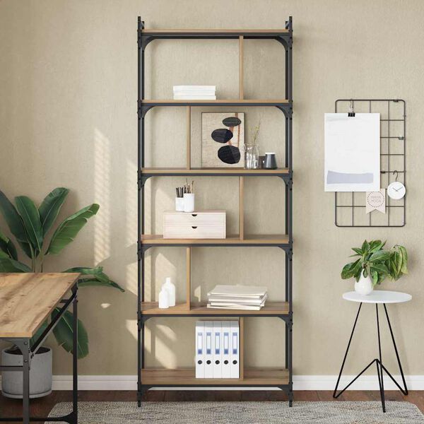 vidaXL Raamatukapp k&auml;sit&ouml;&ouml;tamm 76 x 32 x 192 cm Tehispuit