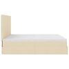 vidaXL Ottomani voodiraam madratsitega, kreemjas, 200x200cm, kangas