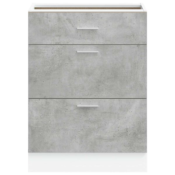vidaXL köögipõrandakapp "Lyon", betoonhall, töödeldud puit