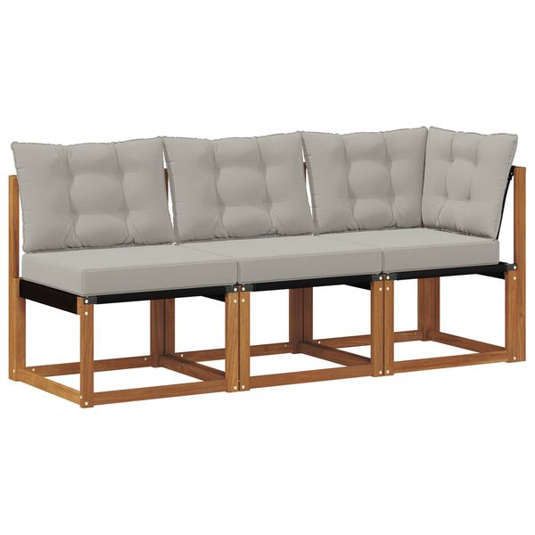 vidaXL Aed ja nurga diivan padjaga 3 T&uuml;kk Neutraalne