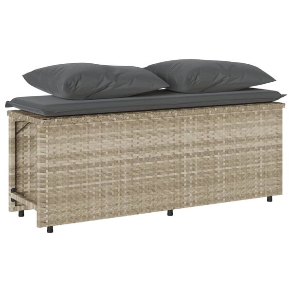 vidaXL 3-osaline aiamööbli komplekt patjadega, helehall, polürotang