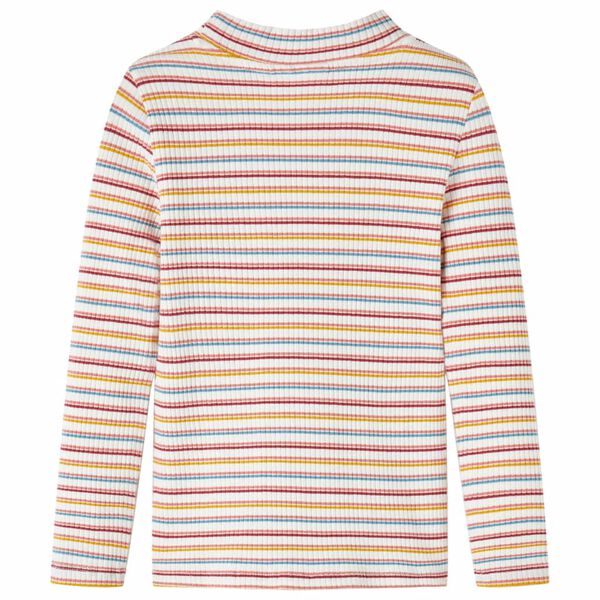 Pikkade varrukatega laste särk, poolkõrge kaelusega, helepruun, 116