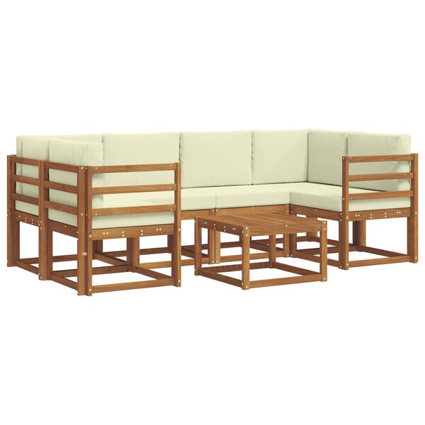 vidaXL V&auml;li diivanikomplekt padjaga 7 pcs Looduslik ja kreem