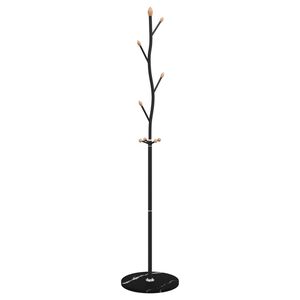 vidaXL riidenagi, must, 177 cm, pulberv&auml;rvitud raud