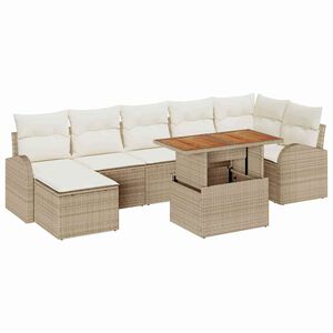 vidaXL Aia Diivanikomplekt padjaga 8 pcs beež ja kreemjas