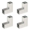 vidaXL posti&uuml;hendused, 4 tk L-kujuline, tsingitud metall, 71 x 71 mm