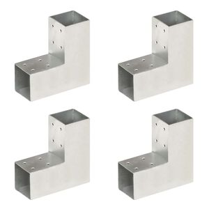 vidaXL posti&uuml;hendused, 4 tk L-kujuline, tsingitud metall, 71 x 71 mm