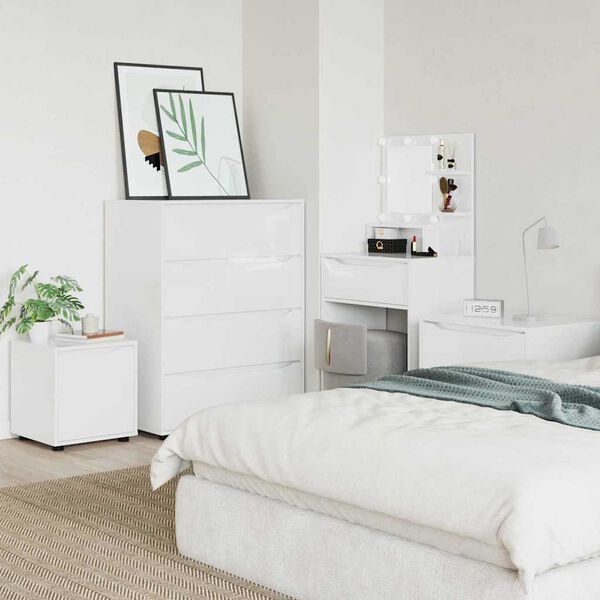 vidaXL Vannitoa kapp Kergelt l&auml;ikiv valge 40,5 x 40 x 44 cm Tehispuit