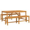 vidaXL Aia söögilaudade komplekt 3 pcs Pruun tugev akaatsiapuit