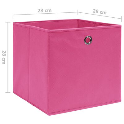 vidaXL mittekootud kangast hoiukastid 4 tk, 28 x 28 x 28 cm, roosa
