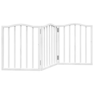vidaXL kokkupandav koerav&auml;rav, 3 paneeli, valge, 150 cm, paplipuit