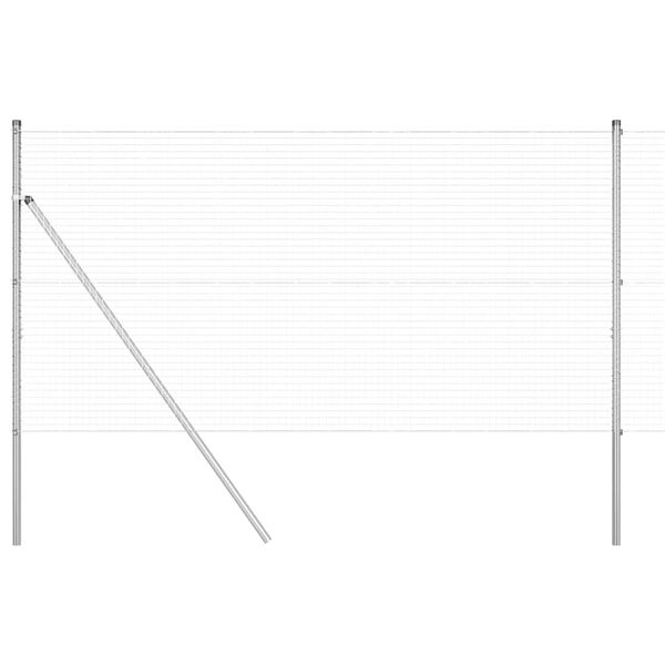 vidaXL Aiapost Hõbedane 50 x 1 m (25 x 25 mm võrk) Teras