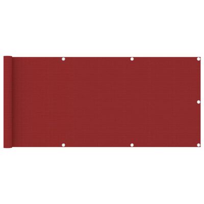 vidaXL rõdusirm, punane, 75 x 400 cm, HDPE