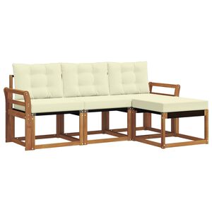 vidaXL V&auml;li diivanikomplekt padjaga 4 pcs Looduslik ja kreem