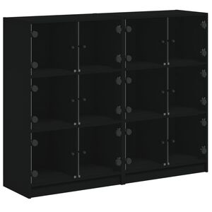 vidaXL raamaturiiul ustega, must, 136 x 37 x 109 cm, tehispuit