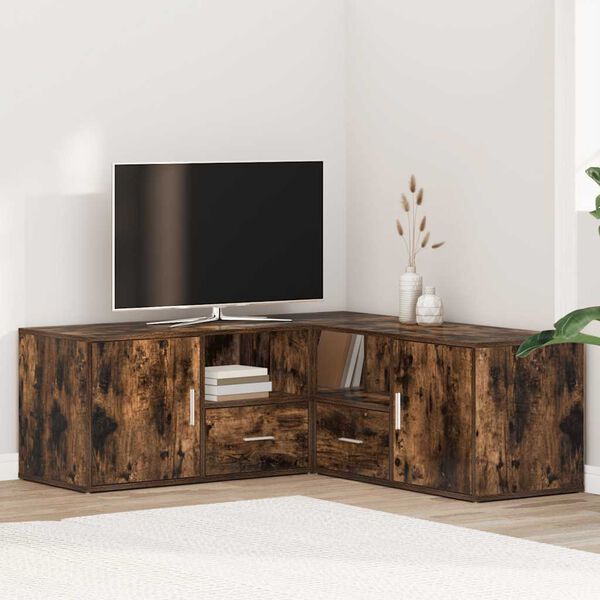 vidaXL nurgakapp, suitsutatud tamm, 200x40x45 cm, tehispuit