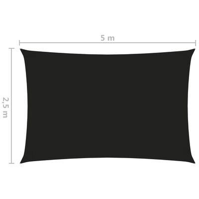 vidaXL oxford-kangast päikesepuri, ristkülik, 2,5 x 5 m must