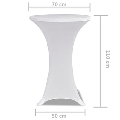 Kõrge laua kate Ø 70 cm, veniv valge 2 tk