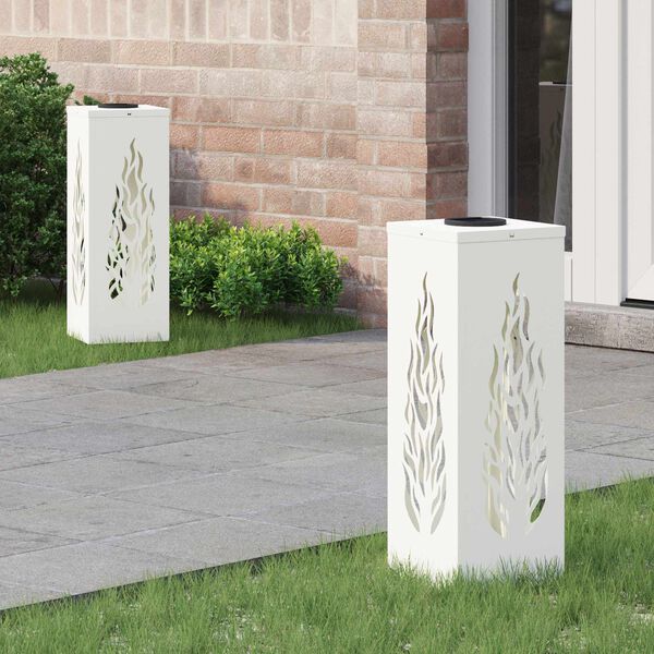 vidaXL P&auml;ikese LED k&auml;igutee tuli 2 pcs Valge K&uuml;lmvaltsitud teras