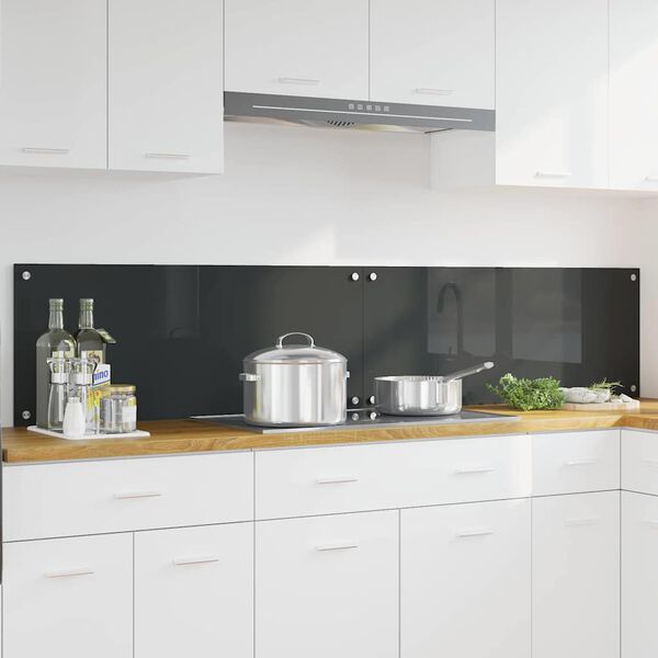 vidaXL K&ouml;gi Splashback 2 pcs Tumehall 100 x 40 cm karastatud klaas