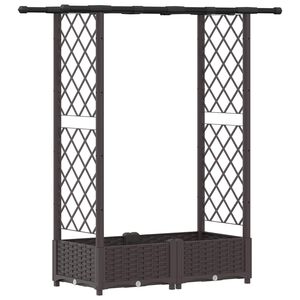 vidaXL T&otilde;stetud Padi Kase ja Katusega Pruun 122,5 x 40 x 121 cm PP