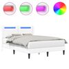 vidaXL Voodi raam LED-ribadega peaga Valge 160 x 200 cm Kunstnahk