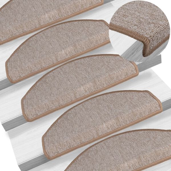 vidaXL trepimatid 15 tk 65 x 24 x 4 cm helepruunid poolringikujulised suured