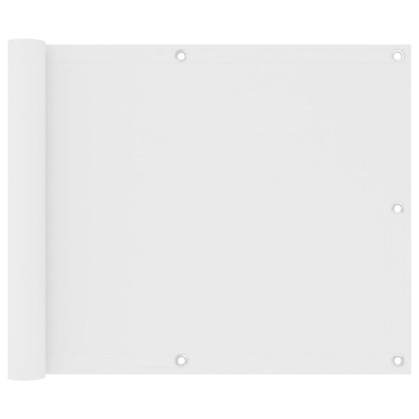 vidaXL rõdusirm, valge, 75 x 600 cm, oxford-kangas