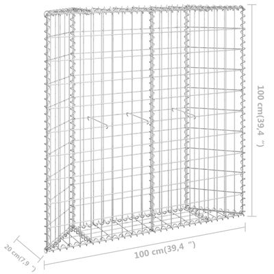vidaXL gabioon-taimelava, tsingitud teras, 100 x 20 x 100 cm