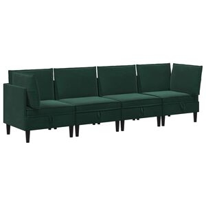 vidaXL Elutoa m&ouml;&ouml;bliseade padjaga 4 pcs Tumeroheline Samet