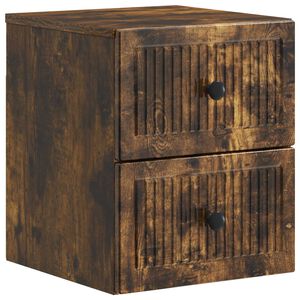 vidaXL Seinale kinnitatav &ouml;&ouml;tis Suitsutatud tamm 33 x 34,5 x 40 cm