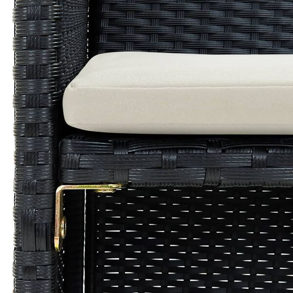 vidaXL 2-kohaline aiadiivan patjadega, must, polürotang