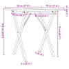 vidaXL söögilaud, X-raam, 70 x 70 x 75,5 cm, männipuit ja teras