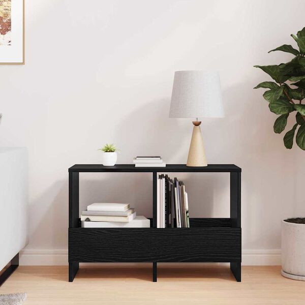 vidaXL Ajakirja riiul Must tamm 68,5 x 30 x 45 cm