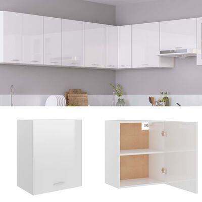vidaXL köögikapp, kõrgläikega valge, 50 x 31 x 60 cm, puitlaastplaat