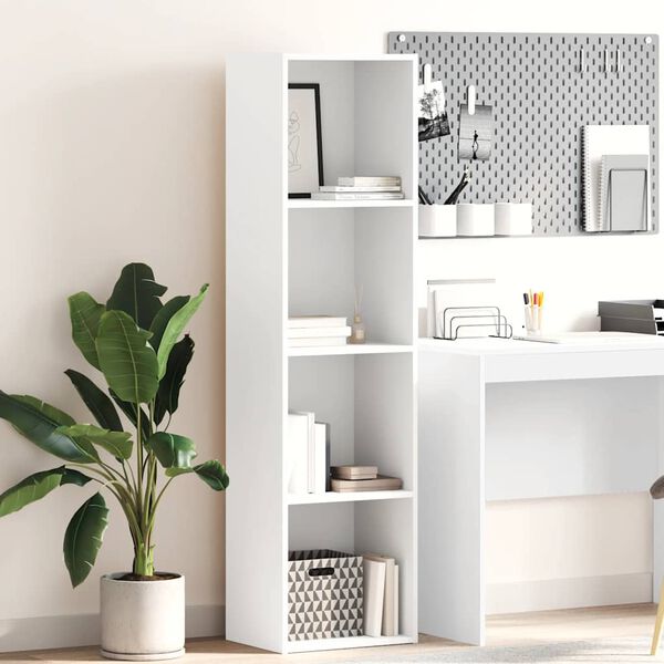 vidaXL raamaturiiul, valge, 40x30x152 cm, tehispuit