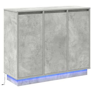 vidaXL LED Kummuti Betoonhall 90 x 32 x 75 cm Tehispuit