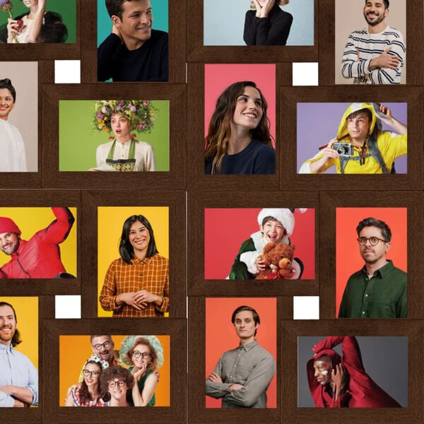 vidaXL kollaaž-pildiraam 24x(10x15 cm), tumepruun MDF