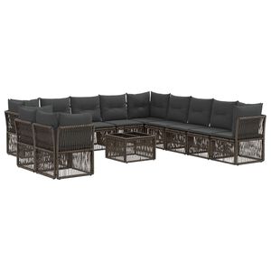 vidaXL Aia Diivanikomplekt 12 pcs Hall pol&uuml;rotang