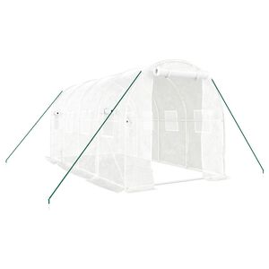 vidaXL kasvuhoone terasraamiga, valge, 8 m&sup2;, 4x2x2 m