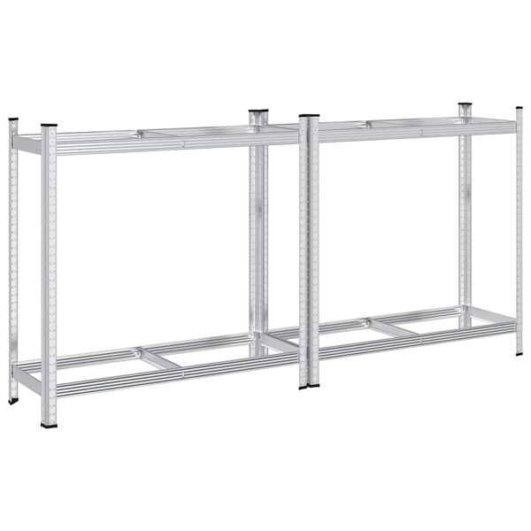 vidaXL 2-kihilised rehviriiulid 2 tk h&otilde;bedane 110x40x109 cm teras