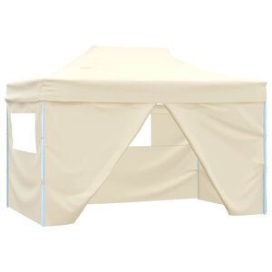 vidaXL kokkupandav pop-up telk 4 k&uuml;lgseinaga, 3 x 4,5 m, kreemjas
