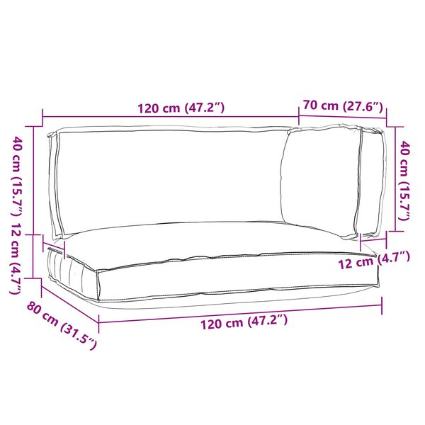 vidaXL Pallet padjakomplekt 3 pcs Hall Oxfordi kangas