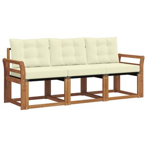 vidaXL V&auml;li diivanikomplekt padjaga 3 pcs Looduslik ja kreem