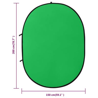 vidaXL 2in1 ovaalne stuudio taustaekraan, roheline/sinine, 200x150 cm