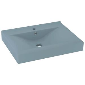 vidaXL valamu kraaniavaga matt helesinine 60 x 46 cm keraamiline