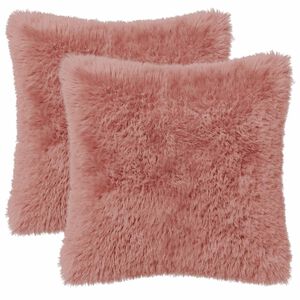 vidaXL Diivanipadi 2 pcs HEERLEN Roosa 30 x 30 cm PV Fliis