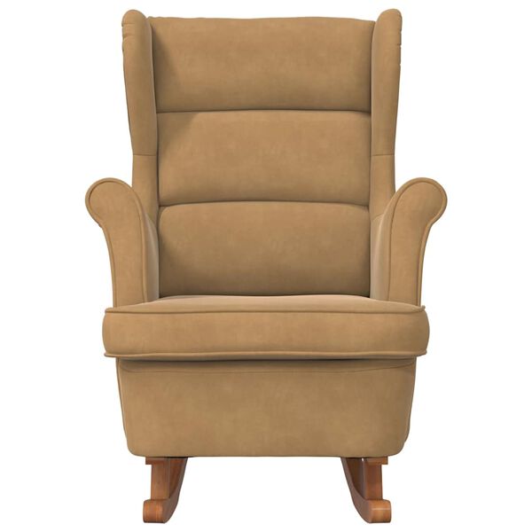 vidaXL kiiktool, seljatoega, pruun samet ja t&auml;ispuit